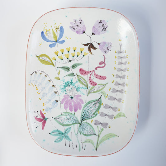 スティグ・リンドベリ Gスタジオ ファイアンス焼きの大きな飾り皿 インゲ・クリンク 1950年代 - 全体像