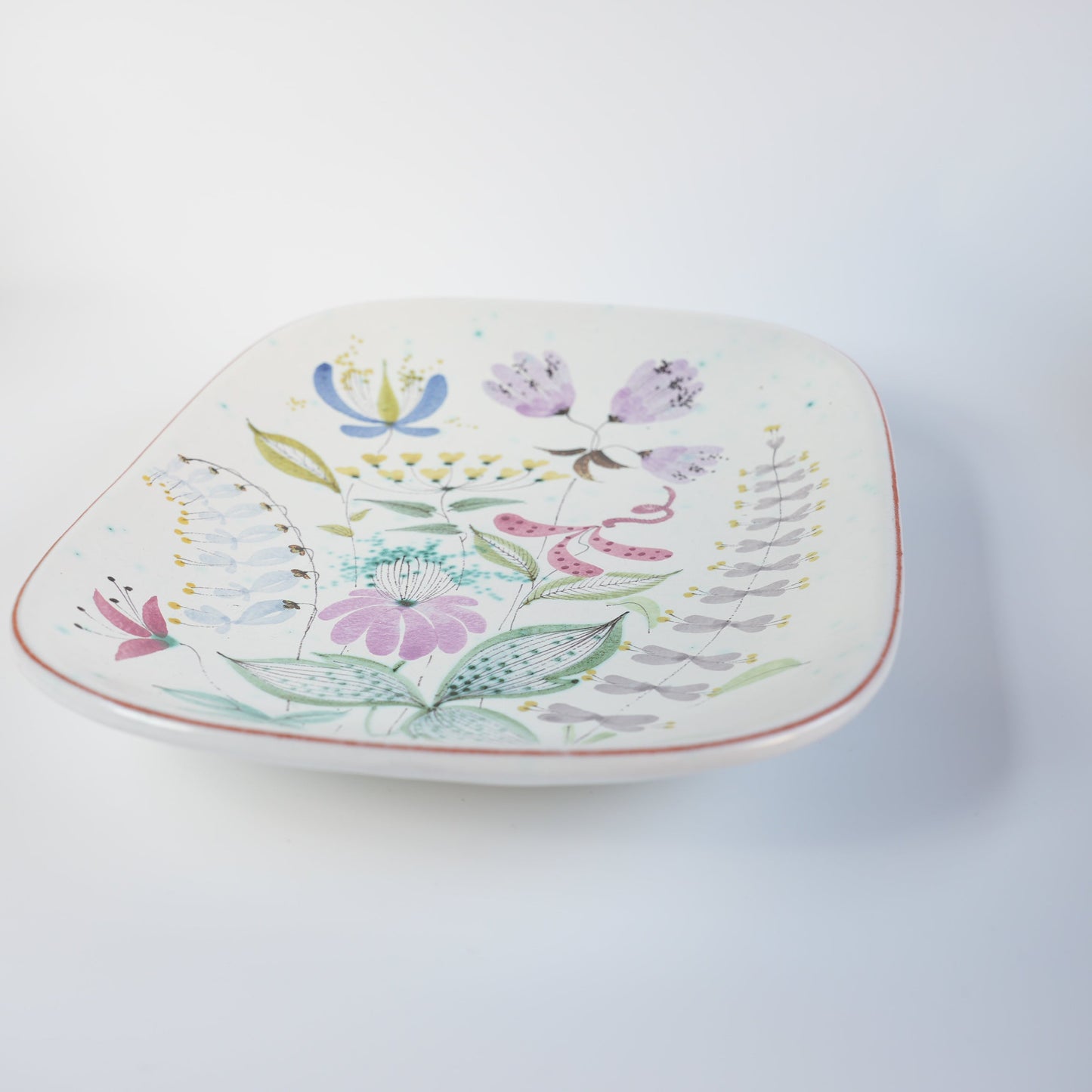 スティグ・リンドベリ Gスタジオ ファイアンス焼きの大きな飾り皿 インゲ・クリンク 1950年代 - ディテール 2