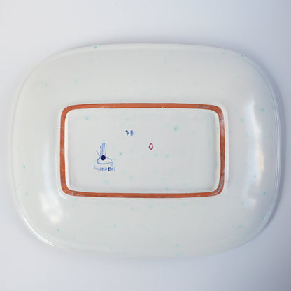 スティグ・リンドベリ Gスタジオ ファイアンス焼きの大きな飾り皿 インゲ・クリンク 1950年代 - ディテール 3