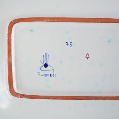 スティグ・リンドベリ Gスタジオ ファイアンス焼きの大きな飾り皿 インゲ・クリンク 1950年代 - ディテール 4