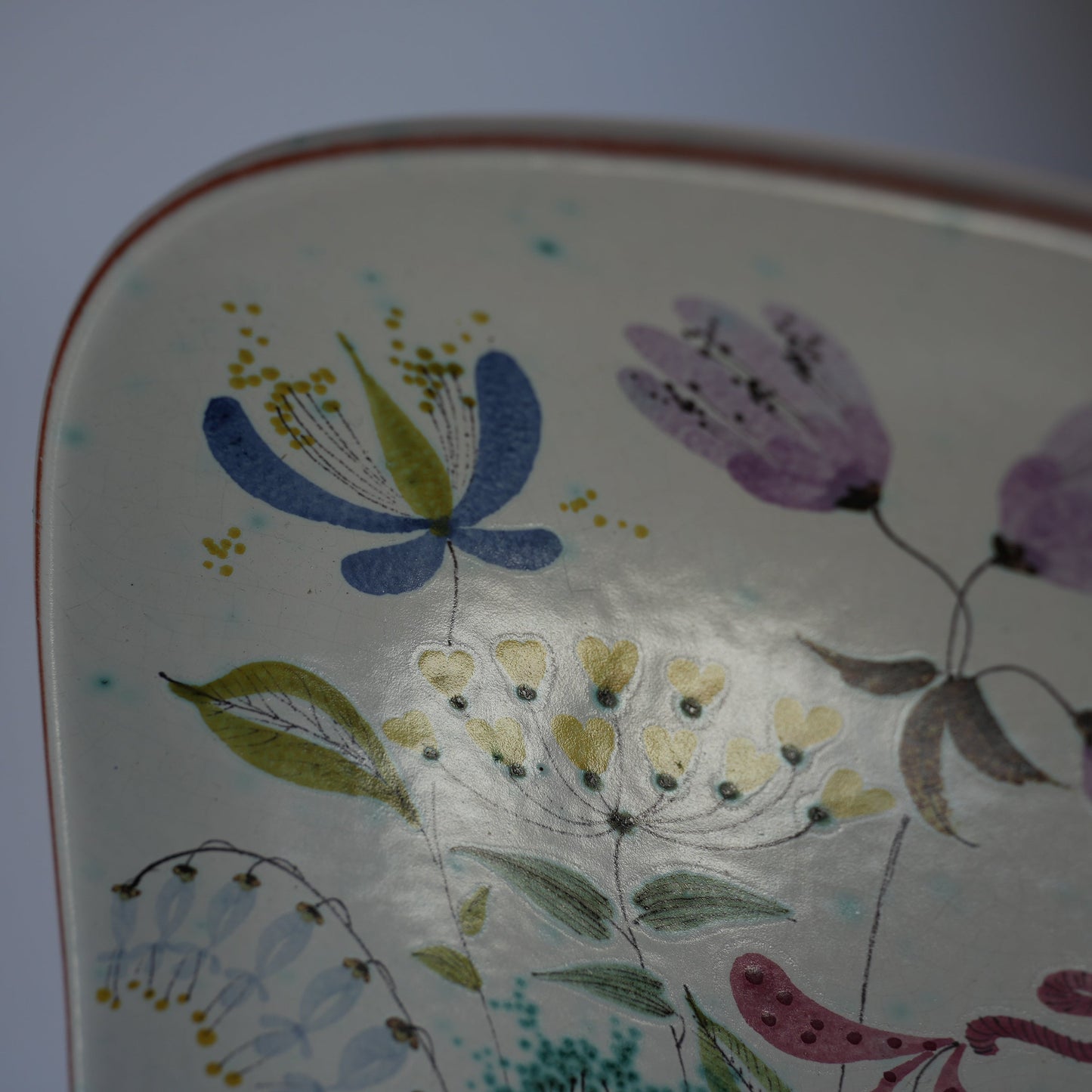 スティグ・リンドベリ Gスタジオ ファイアンス焼きの大きな飾り皿 インゲ・クリンク 1950年代 - ディテール 5