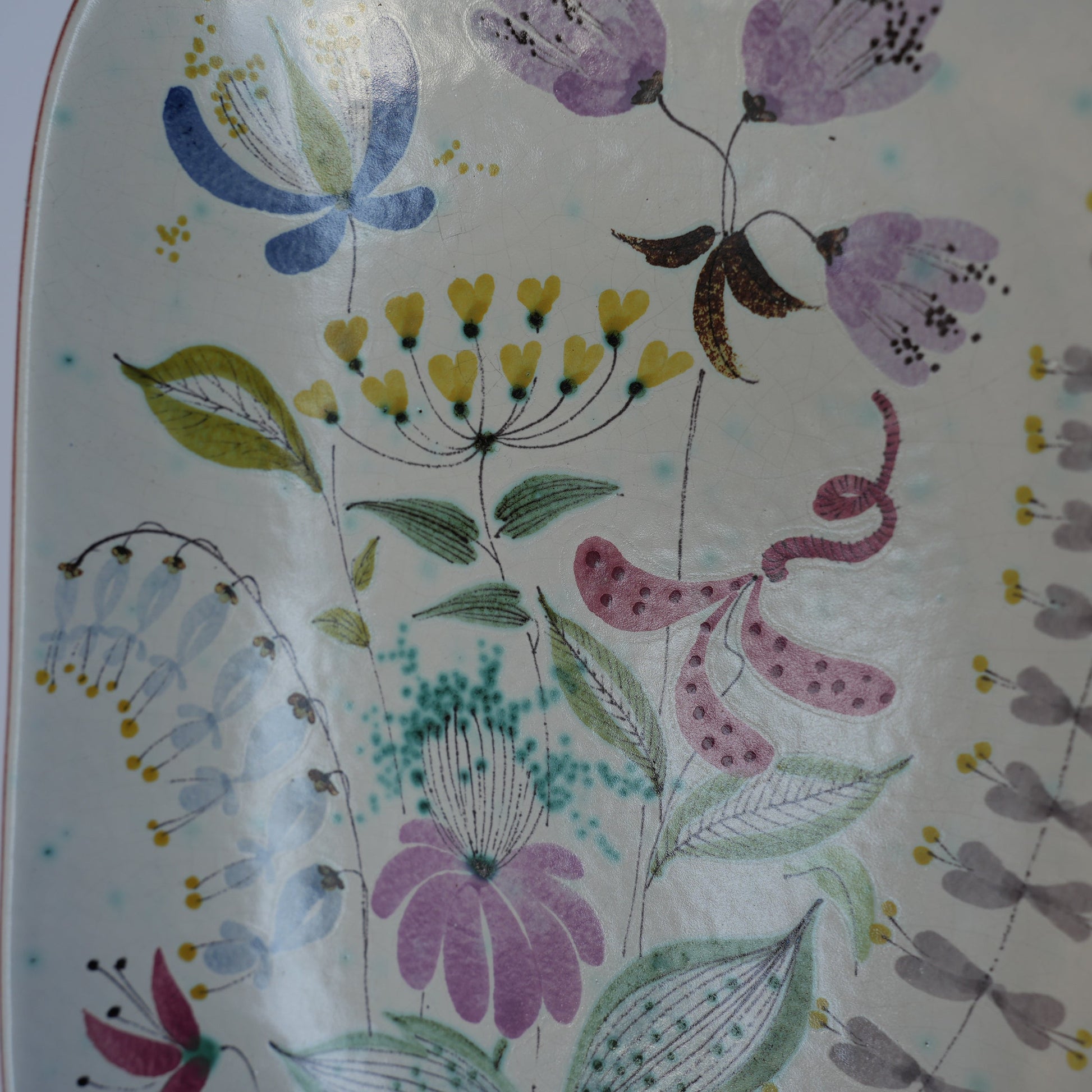 スティグ・リンドベリ Gスタジオ ファイアンス焼きの大きな飾り皿 インゲ・クリンク 1950年代 - バックスタンプ・裏印