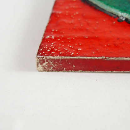 希少 リサ・ラーソン ユニークピース 真紅と円環の大陶板 陶板 Gustavsberg   