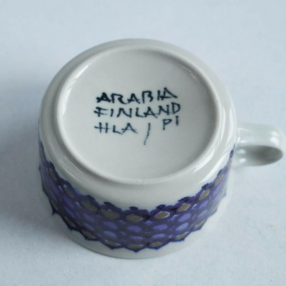 貫入あり ARABIA HLA ヒルッカ・リーサ・アホラ（Hilkka-Liisa Ahola）ティーカップ ブルー コーヒーカップ・ティーカップ ARABIA   