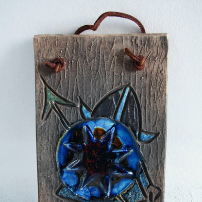 ティルグマン窯「青い花」の陶板 陶板 Tilgmans Keramik   