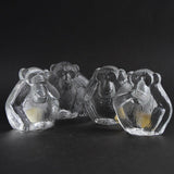 リサ・ラーソン ローヤルクローナ ガラスの四猿（見ざる、言わざる、聞かざる、せざる） 置物 Lisa Larson   