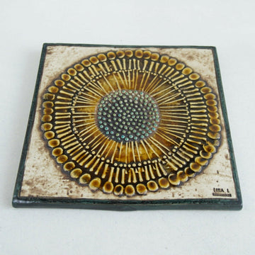 Lisa Larson リサ ラーソン UNIK 陶板 Solros ひまわり